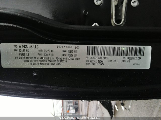 Chrysler 300 300c 2015 2C3CCAET0FH780796 Image 9