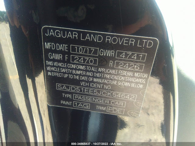 2018 Jaguar F-TYPE, VIN: SAJD51EE5JCK54642
