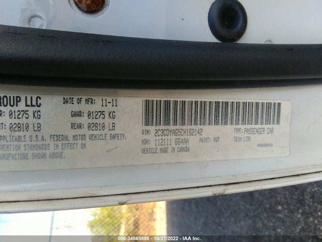 Dodge Challenger Sxt 2012 2C3CDYAG5CH162142 Image 9
