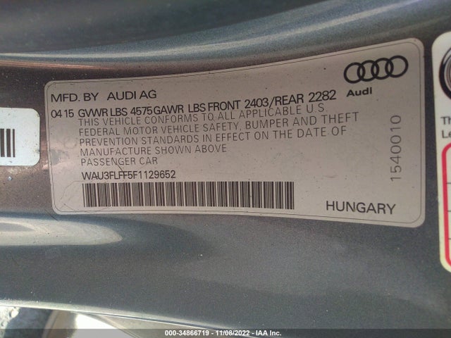 Audi A3 2.0t Premium Plus 2015 WAU3FLFF5F1129652 Image 9