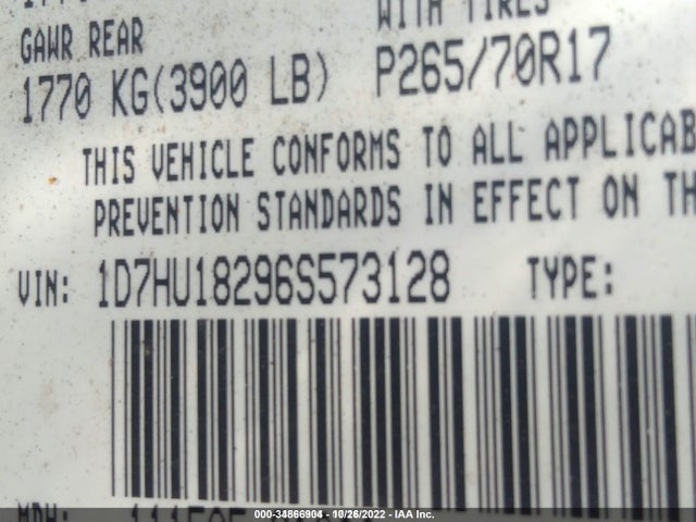 Dodge Ram 1500 Slt 2006 1D7HU18296S573128 Image 11