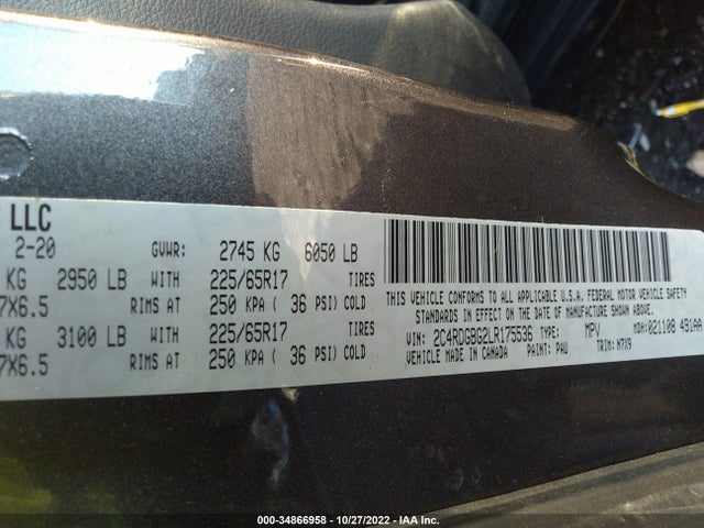 Dodge Grand Caravan Se Plus 2020 2C4RDGBG2LR175536 Image 9
