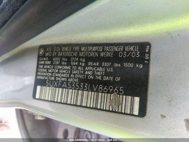 5UXFA53533LV86965 BMW X5 3.0I