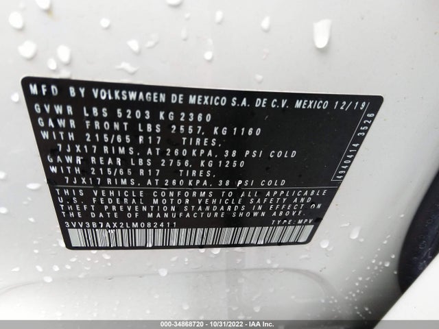 2020 Volkswagen Tiguan, VIN: 3VV3B7AX2LM082411