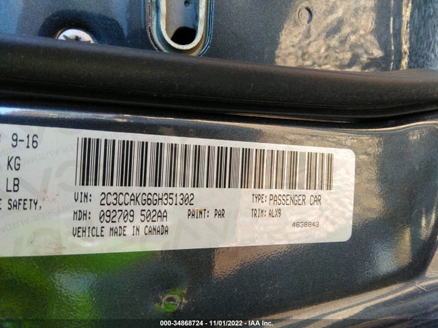 2C3CCAKG6GH351302 Chrysler 300 300c