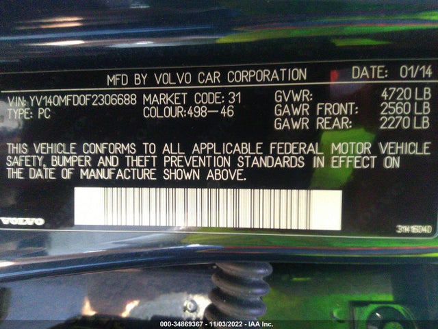 Volvo S60 2015 YV140MFD0F2306688 Image 11
