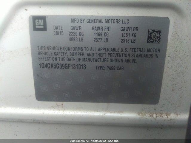 1G4GA5G39GF131018 Buick Lacrosse Base