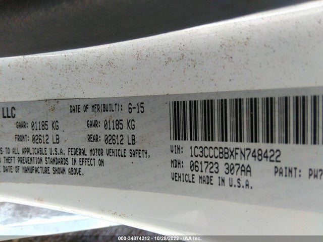 1C3CCCBBXFN748422 Chrysler 200 S