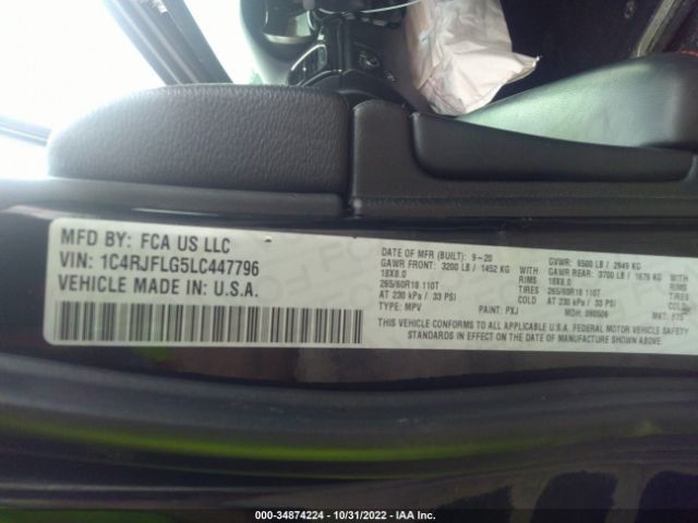 1C4RJFLG5LC447796 Jeep Grand Cherokee Trailhawk