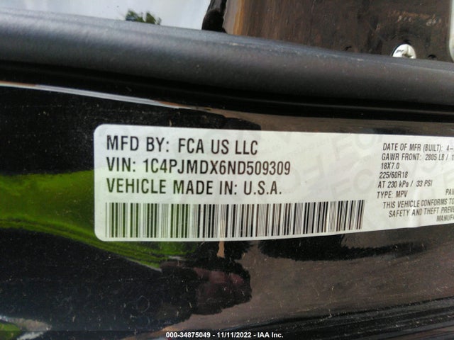 2022 Jeep Cherokee, VIN: 1C4PJMDX6ND509309