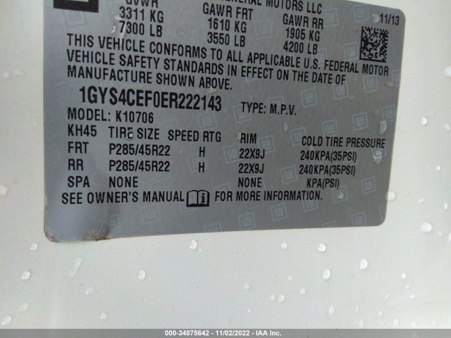 1GYS4CEF0ER222143 Cadillac Escalade Premium
