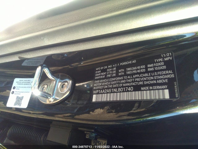 2022 Porsche Macan, VIN: WP1AA2A51NLB01740