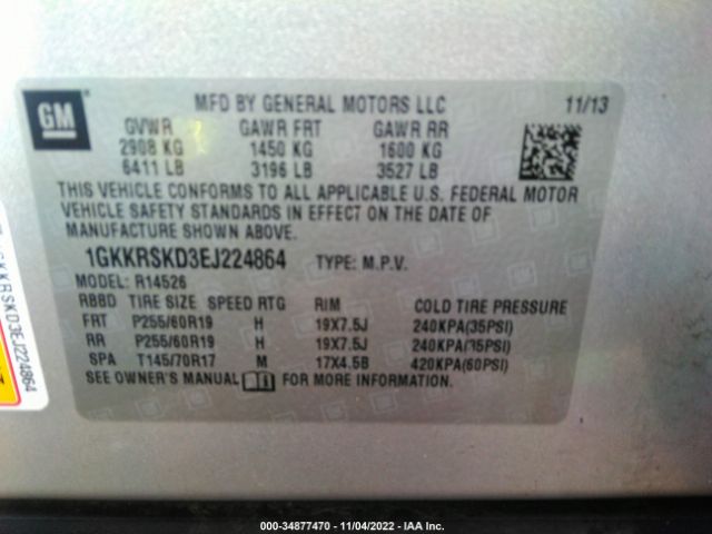 1GKKRSKD3EJ224864 GMC Acadia Slt-2