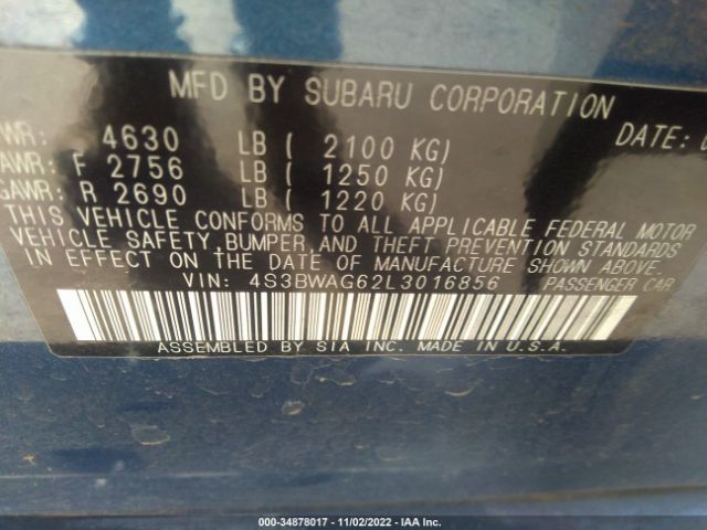 4S3BWAG62L3016856 Subaru Legacy Sport