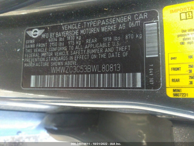 Mini COOPER COUNTRYMAN 2011 WMWZC3C53BWL80813 Image 10