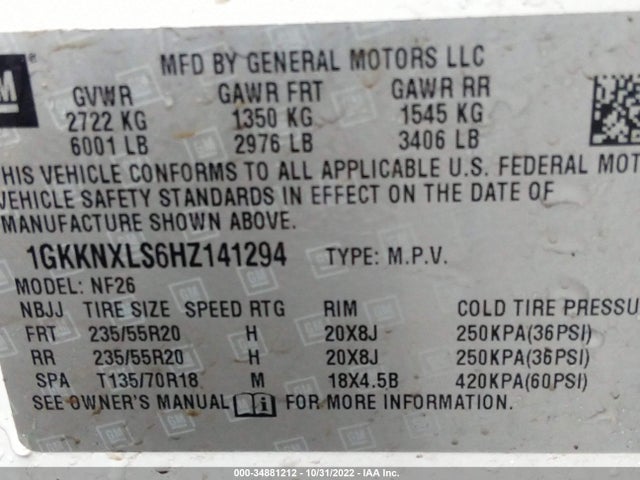 GMC Acadia Denali 2017 1GKKNXLS6HZ141294 Image 9