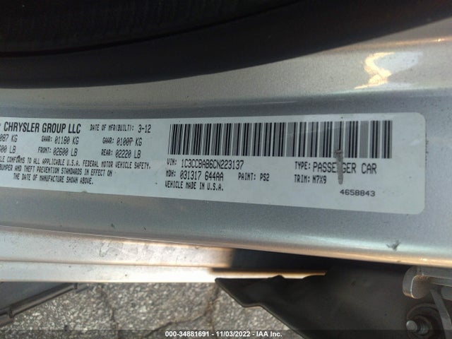 1C3CCBAB6CN223137 Chrysler 200 LX