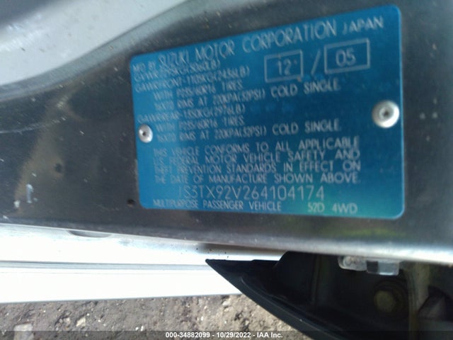 JS3TX92V264104174 Suzuki XL-7