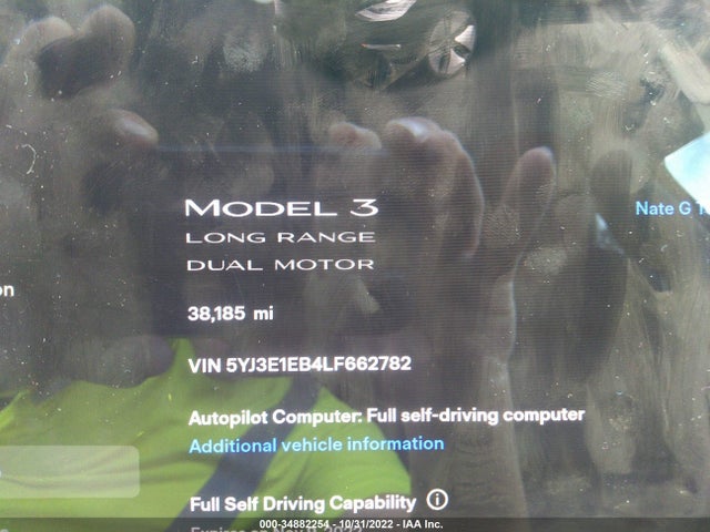 Tesla Model 3 Long Range 2020 5YJ3E1EB4LF662782 Image 12