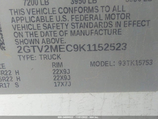 GMC Sierra 1500 Limited Sle 2019 2GTV2MEC9K1152523 Image 9