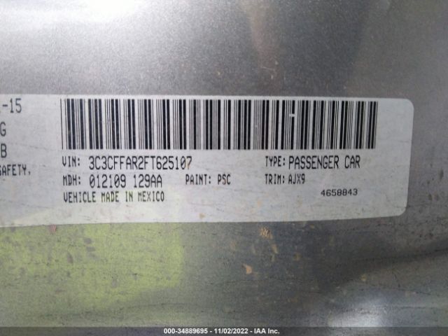 3C3CFFAR2FT625107 Fiat 500