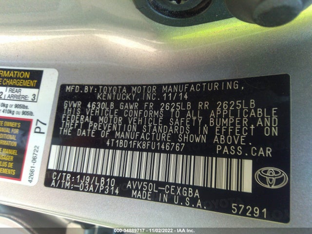 2015 Toyota Camry, VIN: 4T1BD1FK8FU146767