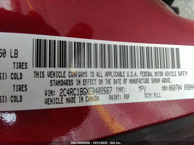 2C4RC1BGXER402667 Chrysler Town & Country Touring