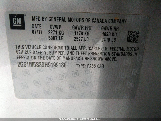 Cadillac XTS LUXURY 2017 2G61M5S39H9199180 Image 9