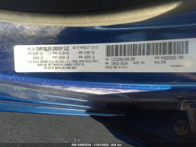 Dodge AVENGER SE 2014 1C3CDZAB1EN201359 Image 10