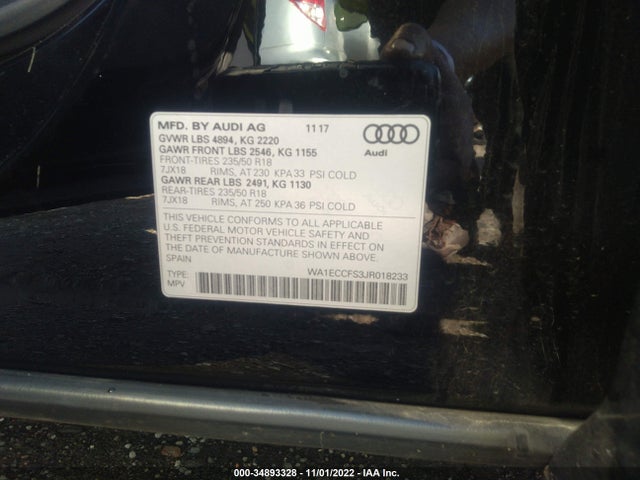 2018 Audi Q3, VIN: WA1ECCFS3JR018233