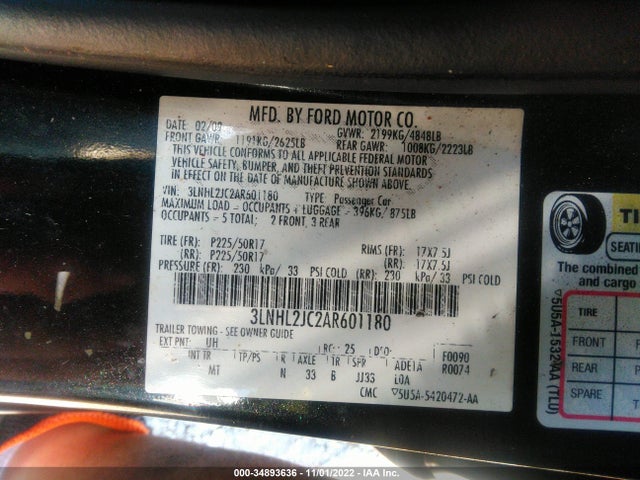 Lincoln MKZ 2010 3LNHL2JC2AR601180 Image 10