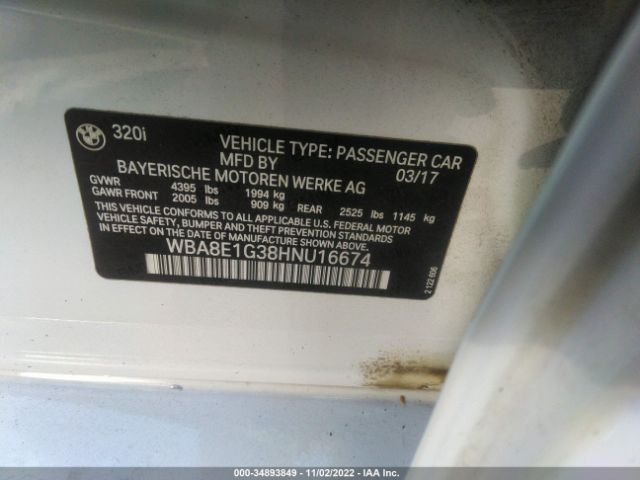 WBA8E1G38HNU16674 BMW 3 Series 320i