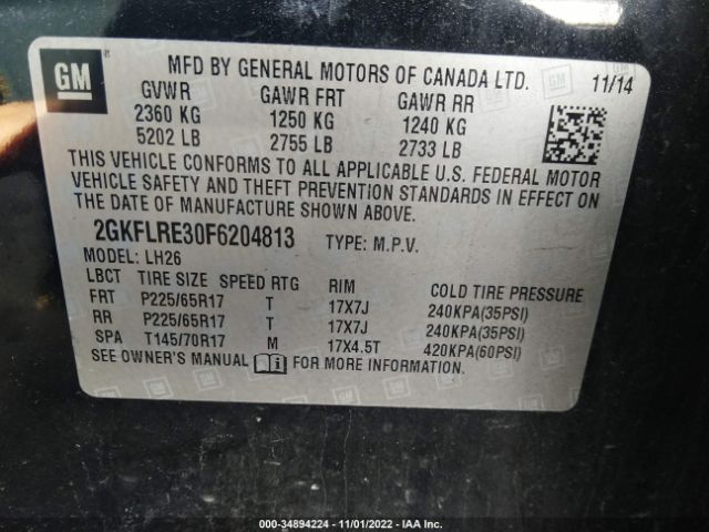 2GKFLRE30F6204813 GMC Terrain Sle