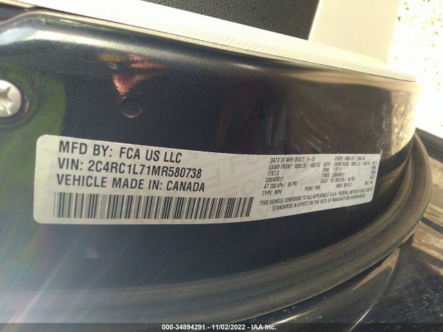 2021 Chrysler Pacifica Hybrid, VIN: 2C4RC1L71MR580738