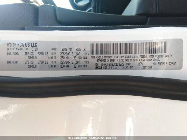 1C4RJFBG6LC138923 Jeep Grand Cherokee Limited