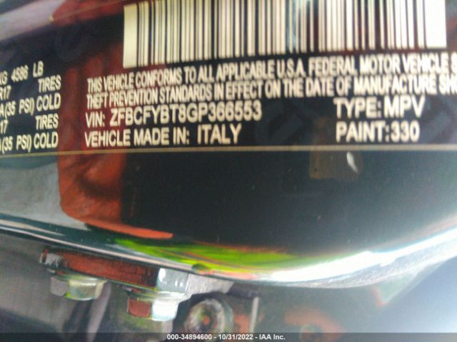 ZFBCFYBT8GP366553 Fiat 500X