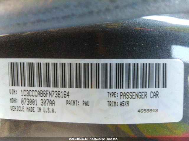 2015 Chrysler 200, VIN: 1C3CCCAB6FN738164
