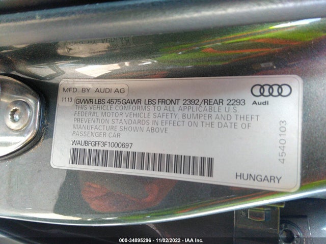 Audi S3/a3 2.0t Premium 2015 WAUBFGFF3F1000697 Image 9