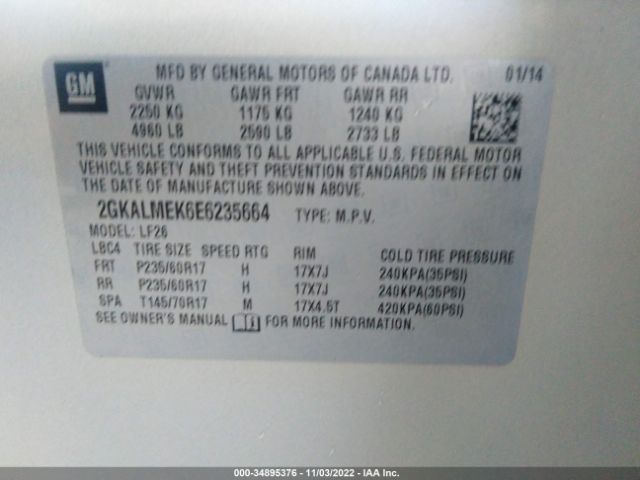 2GKALMEK6E6235664 GMC Terrain Sle