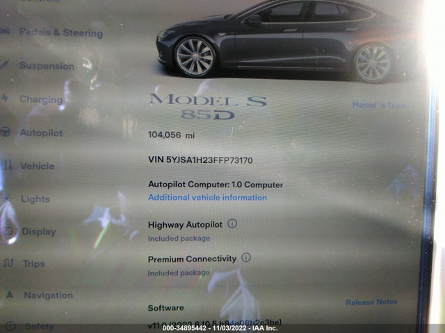 5YJSA1H23FFP73170 Tesla Model S 85d/p85d/70d/90d/p90d