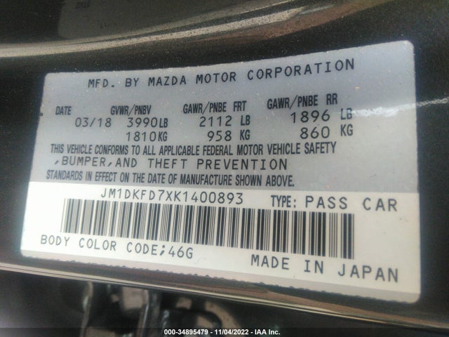2019 Mazda CX-3, VIN: JM1DKFD7XK1400893