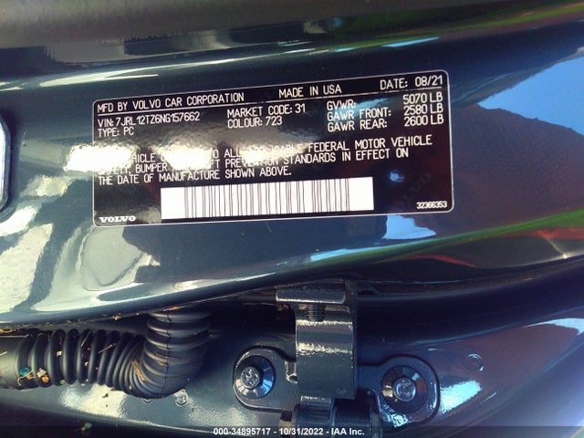2022 Volvo S60, VIN: 7JRL12TZ6NG157662
