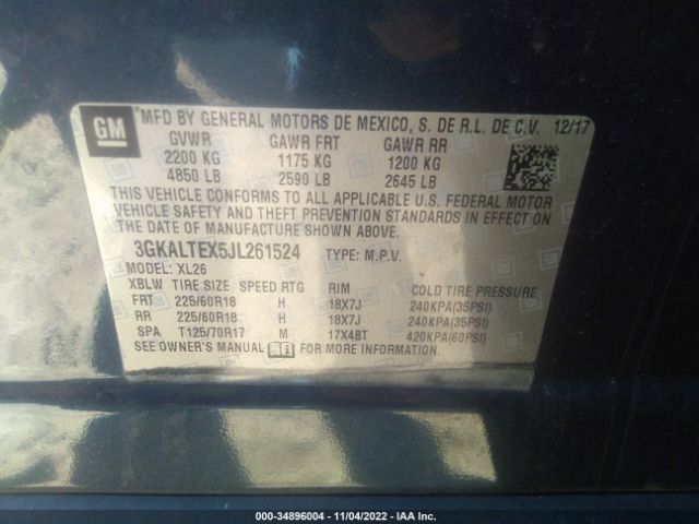 3GKALTEX5JL261524 GMC Terrain Sle