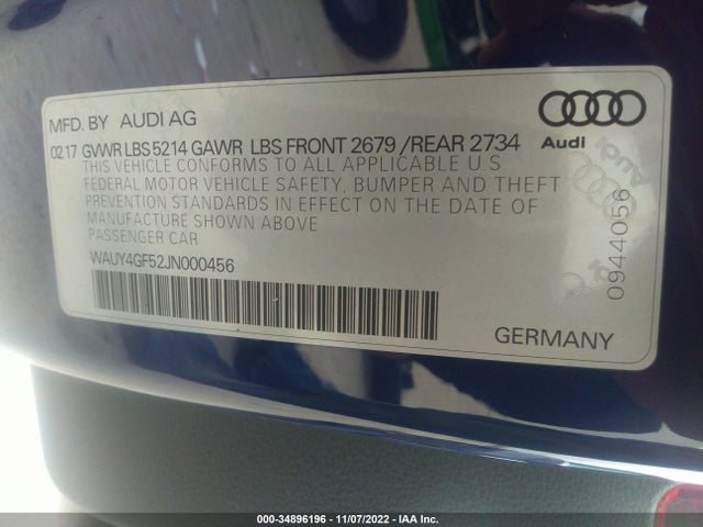 2018 Audi S5, VIN: WAUY4GF52JN000456