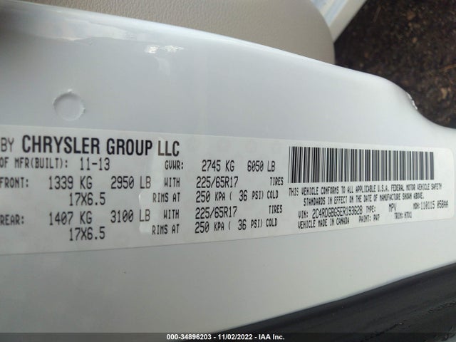 Dodge Grand Caravan Se 2014 2C4RDGBG5ER193628 Image 10