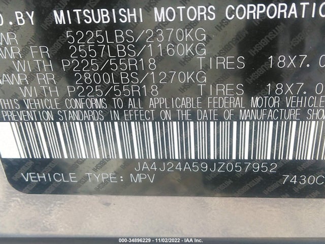 JA4J24A59JZ057952 Mitsubishi Outlander Phev Sel/gt