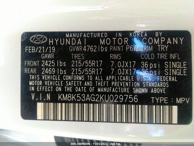 2019 Hyundai Kona, VIN: KM8K53AG2KU029756