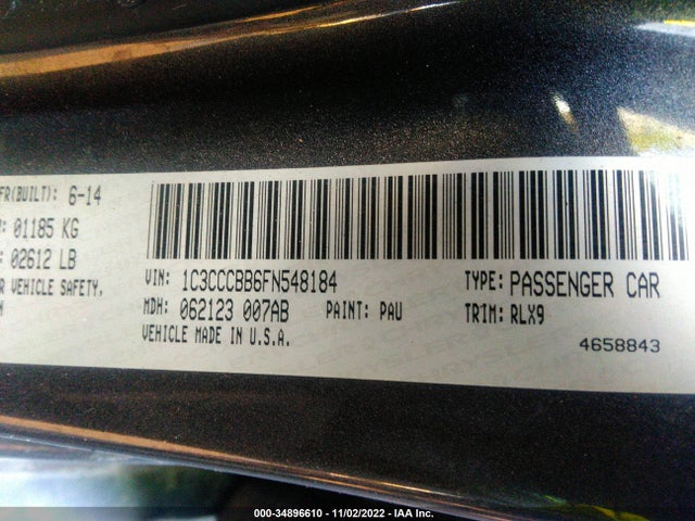 Chrysler 200 S 2015 1C3CCCBB6FN548184 Image 9