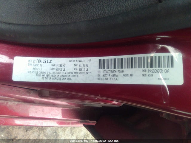 Chrysler 200 Limited 2016 1C3CCCAB8GN171084 Image 9