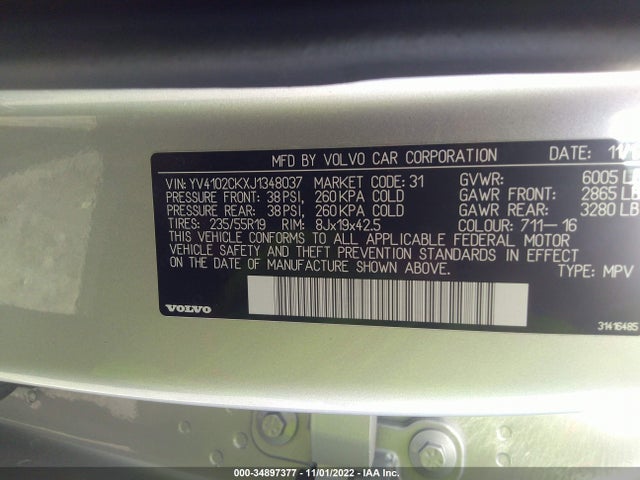 2018 Volvo XC90, VIN: YV4102CKXJ1348037